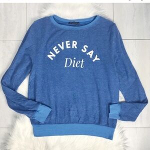 Wildfox Never Say Diet Sweater Blue Size XS NWOT
